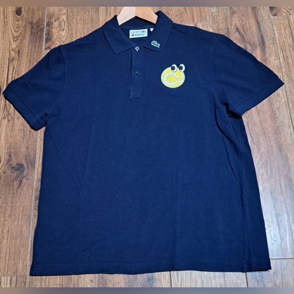 Lacoste by Yazbukey Men's Navy Short Sleeve Cotton Pique Polo Shirt Size 5 Large - Picture 2 of 11